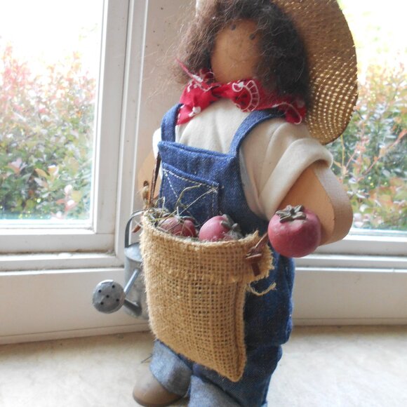 Wooden Doll with Tomato & Water Can 1996 - Picture 1 of 4